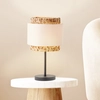 Image de Lampe de table naturelle BRILLIANT WATERLILLY | Lampe de table haute avec abat-jour en tissu et jonc d'eau | 1 douille E27, max. 60 W | Métal/tissu/jonc d'eau