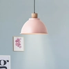 Image de Suspension décorative BRILLIANT Erena, rose pâle | dimmable avec une ampoule adaptée | Ø 38 cm | Hauteur 120 cm | 1 x E27, max. 60 watts | Métal/bois
