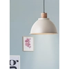 Image de BRILLIANT Suspension décorative Erena en taupe | intensité variable avec ampoule adaptée | Ø38cm | hauteur 120cm | 1x E27 max. 60 watts | métal/bois