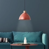 Image de Suspension décorative BRILLIANT Erena en rouge | dimmable avec une ampoule adaptée | Ø 38 cm | Hauteur 120 cm | 1 x E27 max. 60 watts | Métal/bois