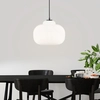 Image de BRILLIANT Lampe à suspension rétro à intensité variable avec abat-jour en verre blanc | suspension élégante réglable en hauteur avec câble raccourcissable | hauteur max. 1,29 m & diamètre 30 cm | douille E27 max. 60 W | verre/métal
