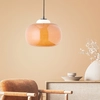 Image de Suspension rétro BRILLIANT à intensité variable avec abat-jour en verre orange | Suspension élégante à hauteur réglable avec câble raccourcissable | Hauteur max. 1,29 m et diamètre 30 cm | Douille E27, 60 W max. | Verre/métal
