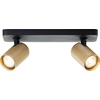 Image de BRILLIANT : Barre lumineuse encastrée, 2 spots, finition or, indice de protection IP20, culot GU10, 10 watts, LED dimmable incluse et remplaçable