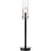 Image de Lampe Brilliant Glasini, lampe de table 44 cm, noir mat/verre fumé, aluminium noir, 1 x C35, E14, 25 W