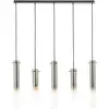 Image de Lampe suspendue Brilliant Glasini, 5 ampoules, noir mat/verre fumé, métal/verre noir, 5x C35, E14, 25 W