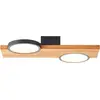 Image de Brilliant Lampe Cheesy LED Plafonnier 40x25cm noir mat/bois brun 14 W LED intégrées