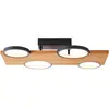 Image de Brilliant Lampe Cheesy LED Plafonnier 55x35cm noir mat/bois Métal/bois brun 28 W LED intégrées