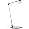 Image de BRILLIANT Lampe de table LED argentée | Lampe de bureau avec wireless charging | 10W 1000 lm dimmable CCT | Hauteur 40 cm | Aluminium/plastique