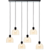 Image de Lampe Suspendue 6 Lumières Casto Noir Avec Verre Ambré - 60110/20