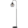Image de BRILLIANT, lampe sur pied Ligari, hauteur 164 cm, culot E27, aluminium, verre, verre fumé noir