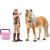 Image de Schleich Palefrenier avec jument poney islandais ; 41431