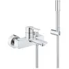 Image de Grohe Mitigeur monocommande de baignoire linéaire, montage mural, avec douchette, 33850001