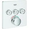 Image de Grohe Grohtherm Thermostat Grohtherm SmartControl avec trois vannes d'arrêt, rose murale blanc lune, 29157LS0