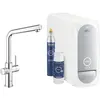 Image de Grohe Blue Home Mitigeur monocommandé pour évier Starter Kit, portée 221mm, bec en L, avec fonction filtre et refroidissement, 31454001