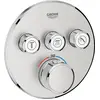 Image de Thermostat Grohe Grohtherm SmartControl avec trois vannes d'arrêt, rosette murale ronde, 29121DC0