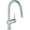 Image de GROHE Minta Mitigeur monocommandé pour évier, portée 223mm, bec en C, extractible, Easy Docking, pivotant, double douchette d'évier, 32321DC2