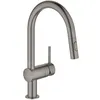 Image de Grohe   Mitigeur De Cuisine Bec En C   Douchette Extractible   Finition Graphite Brossé   Rotation 360°   Cartouche Céramique 46mm
