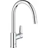 Image de Robinet de cuisine - Mitigeur monocommande - Chrome - Bec haut en forme de C - Aérateur extractible - GROHE StartEdge - 30550000