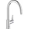 Image de Grohe QuickFix Start Curve mélangeur de cuisine avec douchette extractible chrome rond