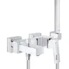 Image de Grohe Eurocube Mélangeur bain douche mural avec garniture de douche chromé - 23141000