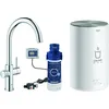 Image de Mitigeur De Cuisine Monocommande Pour Évier   Bec En C Pivotant 150°   Hauteur 418 Mm   Surface Grohe Longlife   Cartouche Céramique Silkmove 28 Mm