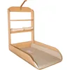 Image de Table À Langer Murale Pliable En Bois   Dimensions 49 X 76,5 X 85 Cm   2 Étagères De 12 Cm De Profondeur   Pour Enfants Jusqu'à 11 Kg   Roba