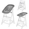 Image de ROBA Born Up Chaise haute transformable 2 en 1 + transat à motifs d'étoiles - petites étoiles - dès la naissance - bois blanc