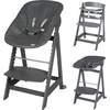 Image de Chaise haute pour escalier roba Born Up, ensemble 2 en 1, « Graphite matelassé », chaise haute avec fonction inclinable, dès la naissance