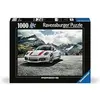 Image de Puzzle Ravensburger Porsche 911 R 1000 pièces 70 x 50 cm Photo rectangulaire Voiture blanche bandes rouges - Neuf