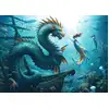 Image de Puzzle de 1000 pièces : Dragon, sirène et tortues des profondeurs. À partir de 14 ans. Monstre. 12001434. Ravensburger