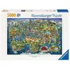 Image de Puzzle Ravensburger illustré représentant la carte du monde - 5000 pièces.