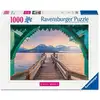 Image de Puzzle Ravensburger 1000 pièces Romantic Pier au lac d'Annecy Paysage Noir 70 x 50 cm - Neuf