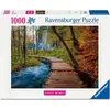 Image de Puzzle Ravensburger Sentier forestier automnal - 1000 pièces.