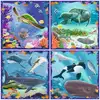 Image de Ravensburger Puzzle UP ! animaux marins de Ravensburger, 12004004 - 4 puzzles de 64, 72, 81, 90 pièces à combiner et avec extra 12004004