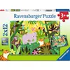 Image de Puzzle pour enfants, 2 x 12 pièces - Des animaux tout mignons