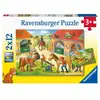 Image de Puzzle enfant Ravensburger 5178 2x12 pièces Vacances à la ferme avec posters Multicolore - Neuf