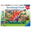 Image de Puzzle éducatif 2x24 pièces : Mammouths et Dinosaures pour enfants - Neuf