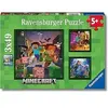 Image de Ravensburger Puzzles 3x49 p - Biomes de Minecraft - Neuf