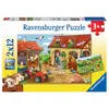 Image de Puzzles éducatifs 2x12 pièces sur le thème de la ferme pour enfants - Neuf