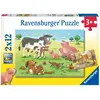 Image de 2 x 12 pièces Ravensburger Kinder Puzzle Familles d'animaux heureux 07590
