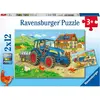 Image de 2 x 12 pièces Ravensburger Kinder Puzzle Baustelle und Bauernhof 07616
