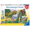 Image de 3 x 49 pièces Ravensburger Puzzle Enfants Les souverains de la préhistoire 09358