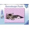 Image de Chaton mignon sur une couverture rose 200 pièces