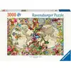 Image de Puzzle 3000 pièces Flora et Fauna. Carte du monde