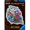 Image de Puzzle en bois Hibou fleuri, 150 pièces robustes et naturelles, dont 15 figurines en bois. À partir de 10 ans. 17511. Ravensburger