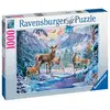 Image de Puzzle 1000 pièces - Scène hivernale de chevreuils et cerfs - Neuf