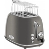 Image de ProfiCook Grille-pain au design vintage élégant - 2 disques avec Wide-Slot (fentes de grillage extra larges) et boîtier métallique massif - Grille-pain rétro avec support à petits pains - PC TA 1193 anthracite