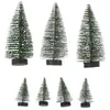Image de 7 Petits Sapins Décoratifs Enneigés 5 Cm Et 10 Cm