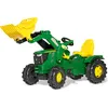 Image de Rolly Toys Tracteur à pédales John Deere 6210R + chargeur frontal, pneus silencieux, dès 3 ans