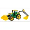 Image de Tracteur avec pelle et grue, en plastique vert et jaune, 65 cm, dans sa boîte, à partir de 3 ans